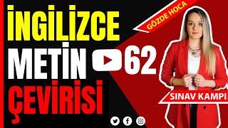 İNGİLİZCE METİN ÇEVİRİSİ I GÖZDE HOCA