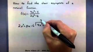 Pre-Calculus - How to find the slant asymptote of a rational function