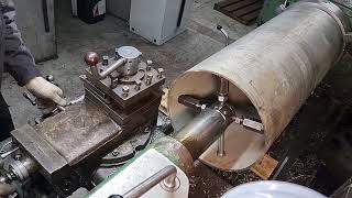 Обрезка трубы большого диаметра. processing of large diameter pipes.