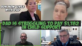 Dad Is Struggling to Pay $1,782 in Child Support; Son Now Lives with Dad