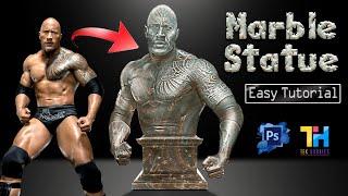 Make Marble Statue Effect in Photoshop Fast | Dwayne Johnson - The Rock