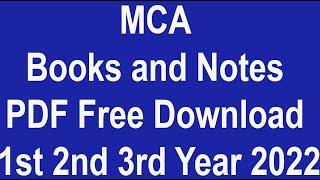 MCA Books and Notes PDF Free Download 1st 2nd 3rd Year 2022