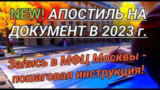 Ставим Апостиль на документ в 2023 г. в МФЦ Москвы. Запись на апостилирование - пошаговый мануал!