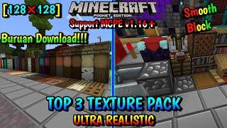 Top 3 Texture Packs [128×] - Ultra Realistic Texture Pack For Minecraft PE/BE v1.16+ - Smooth Block