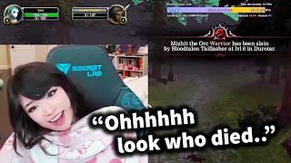 Emiru makes fun of Mizkif dying before her in WoW