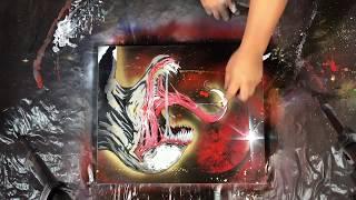 HOW TO SPRAY PAINT VENOM (With stencil)