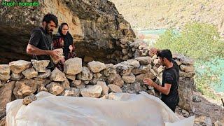 Nomadic Life: The Koch Family in the Zagros Mountains – Completing the Walls of Their Hut ️