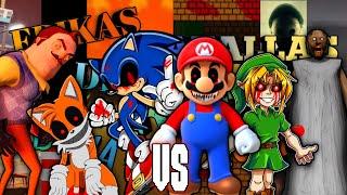 Mario.exe, Ben Drowned, Hello Neighbor VS Sonic.exe, Tails Doll, Granny // EBRH // Tetrix ft Varios