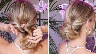 NO HAIR LOOP PULL THROUGH UPDO FOR LONG HAIR TUTORIAL | БЕЗ ПЕТЕЛЕК И НАЧЕСА! КРАСИВЫЙ ПУЧОК