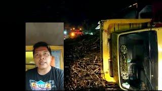 Sopir truck ancam truck tebu di gulingkan !! malam ini terjadi truck tebu guling