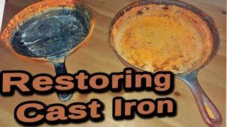 Restoring Cast Iron Pans Using a Lye Bath + Seasoning Cast Iron Pans - My System