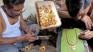 How Beautiful Gold Jewellry Is Made From Old One | DIY Gold Jewelry Making