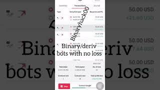 deriv bots no loss #binarybot #deriv #stockmarket #derivbot #binarybots #bot #trading