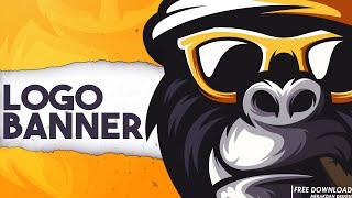 Free Mascot Logo Banner Template | Photoshop Logo Design  [2020]