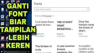 Cara mengganti jenis tulisan (FONT) di Windows 10 | Tutorial Laptop