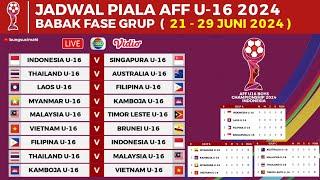 Jadwal Piala AFF U-16 2024 Terbaru | Jadwal Piala AFF U16 2024 - Fase Grup Piala AFF U16