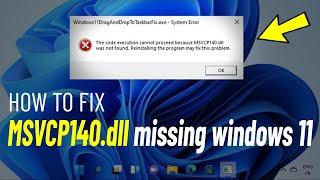 MSVCP140.dll windows 11 | How To Fix msvcp140.dll missing in windows 11