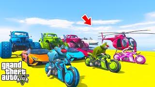 GTA V Super Stunt Car Racing Challenge By OGGY & JACK,PINK PANTHER With Amazing Super Car