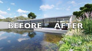 LUMION 8 Pro BEFORE/AFTER Render Tutorial Modern Pavilion House