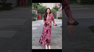 Sexy girl dance for you, beauty legs, high heel shoes and long skirts