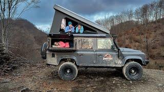 3 DAYS 100% OFFGRID with our Land Rover Defender camper (family 4x4 overland)