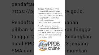 Pendaftaran PPDB JATENG 2023 Jenjang SMA dan SMK telah dibuka #ppdb20232024