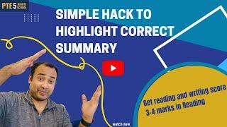PTE Listening- Super Easy Highlight Correct Summary (HCS) - 90 PTE Strategy