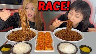 BLACK BEAN NOODLE RACE! FULL WEEK OF EATING VLOG