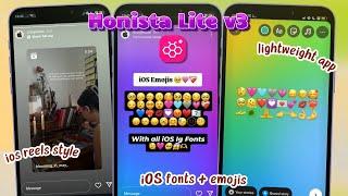 Honista Lite v3 2024 Update with Real iOS IG Fonts + iOS Emojis & Advanced Features