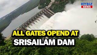 All gates opened in Srisailam as reservoir nears capacity | hybiz tv