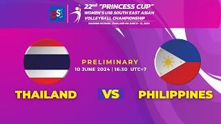 THA - PHI/PRE ROUND/22nd"Princess Cup"estCola Women's U18 SEA Volleyball