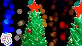 Yandmade Souvenir Gift for the New year  / Kanzashi Christmas Tree from ribbon