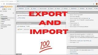 How to Import and Export MySql database on XAMPP | 2021