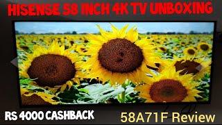 Hisense 58 inch A71F 4k Tv Review and Unboxing