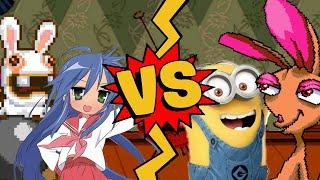 M.U.G.E.N Battles | Moku Rabbid/Konata Izumi vs Ren Höek/Dave the Minion