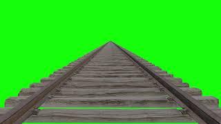 4K Green Screen Train Track Optical Illusion.  Is it going forwards or backwards? | Free Footage