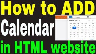 Add Calendar to Your HTML Website