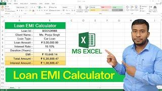 MS Excel - Loan EMI Calculator | Loan EMI Calculation is Excel