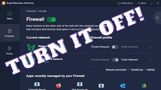 How do I disable Avast firewall