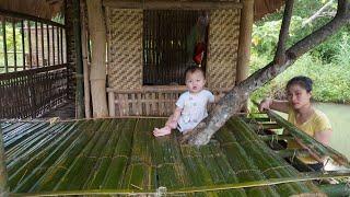 FULL VIDEO: 350 Days Journey - Single Mother Builds Bamboo House By The Lake During Rainy Season