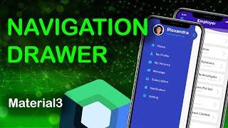 NavigationDrawer with Material 3 in Jetpack Compose | Jetpack Compose Tutorial