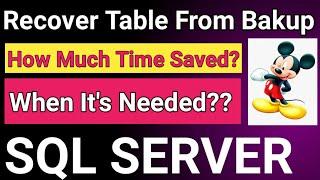 How to recover a single table from a SQL Server database backup || Restore Single Table from Backup