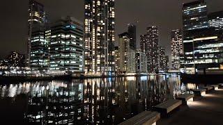 Canary Wharf at Night | London Night Walk 4K