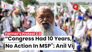 Haryana Home Minister Anil Vij Criticizes Congress On MSP, Questions Punjab Govt's Inaction