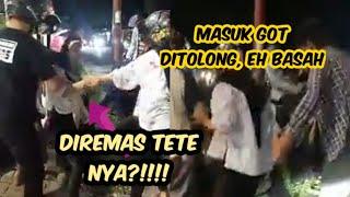 wanita ini dipegang payudara nya saat ditolong ketika mengalami kecelakaan?