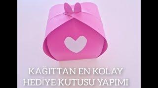 Kağıttan En Kolay Hediye Kutusu Yapımı | A4 Kağıdından Özel Günler İçin Hediye Paketi Nasıl Yapılır?