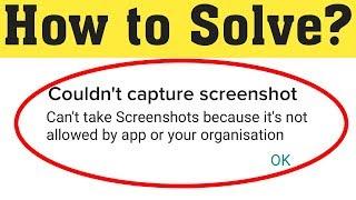 How To Fix Couldn't capture screenshot Can't take screenshot due to limited storage space