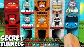 NEW SECRET TUNNELS of COLORED THOMAS.EXE and FRIENDS CHOO CHOO CHARLES & OTHER TRAIN in Minecraft !