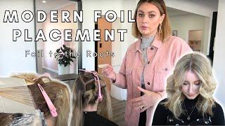 Modern Foil Placement | Foil to the Roots (full head foil and sectioning hair tutorial)