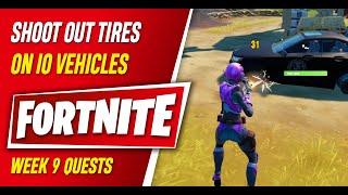 Shoot out tires on IO vehicles - Chapter 3 Season 2 Week 9 Quests - Fortnite